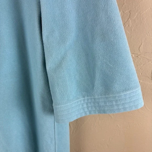 Vintage Vanity Fair Blue Velour Housecoat Robe Half-zip Women’s Size Medium - Picture 3 of 8